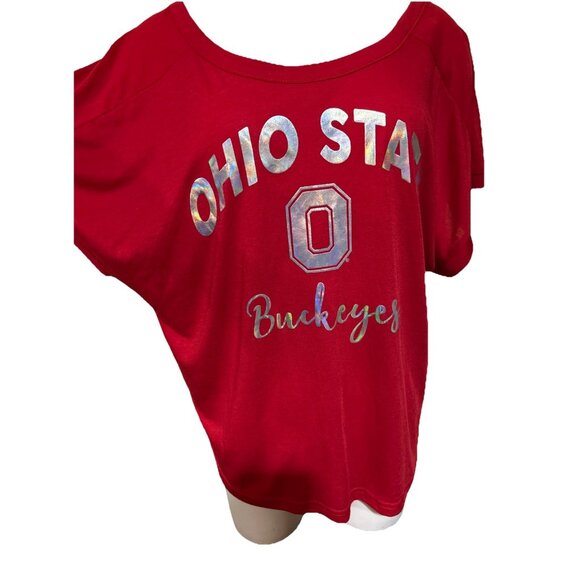 NEW Ohio State Buckeyes Colosseum Red Wear 2-Way Style Shirt Women's M - Picture 1 of 10